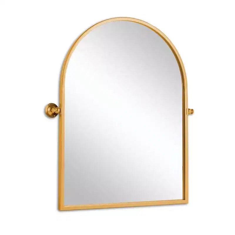 Miroir mural décoratif à cadre en métal doré, arche à angle droit, 36 x 24 x 2