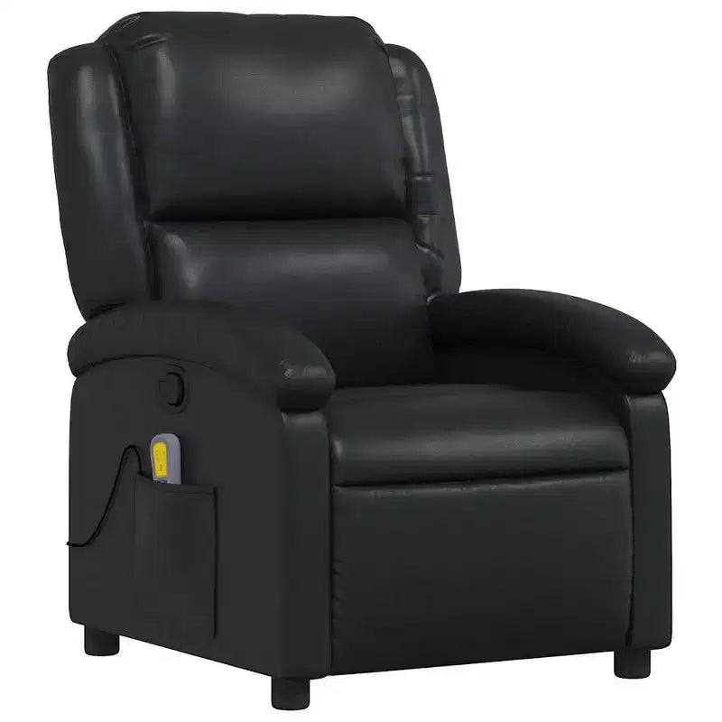 Fauteuil de massage inclinable noir - Dossier et repose-pieds réglables pour une relaxation optimale