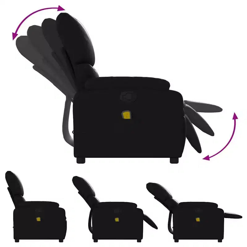 Fauteuil Inclinable de Massage Simili Cuir Noir, Métal, Contreplaqué, Individuel
