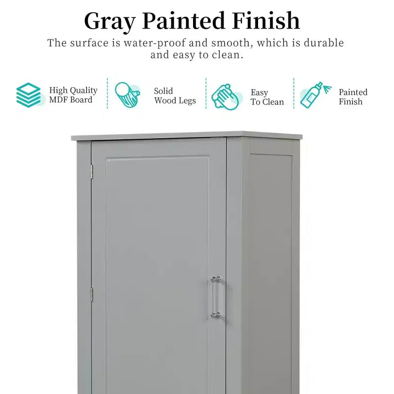 Modern Freestanding Bathroom Storage Cabinet with 2 Drawers and Adjustable Shelf