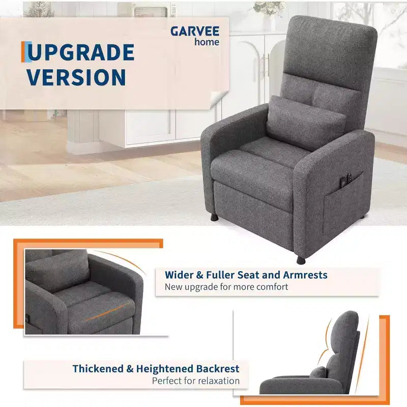 Fauteuil inclinable, Fauteuil inclinable réglable ergonomique surdimensionné, dossier haut, assise rembourrée, 2 poches latérales, siège de cinéma maison pour salon