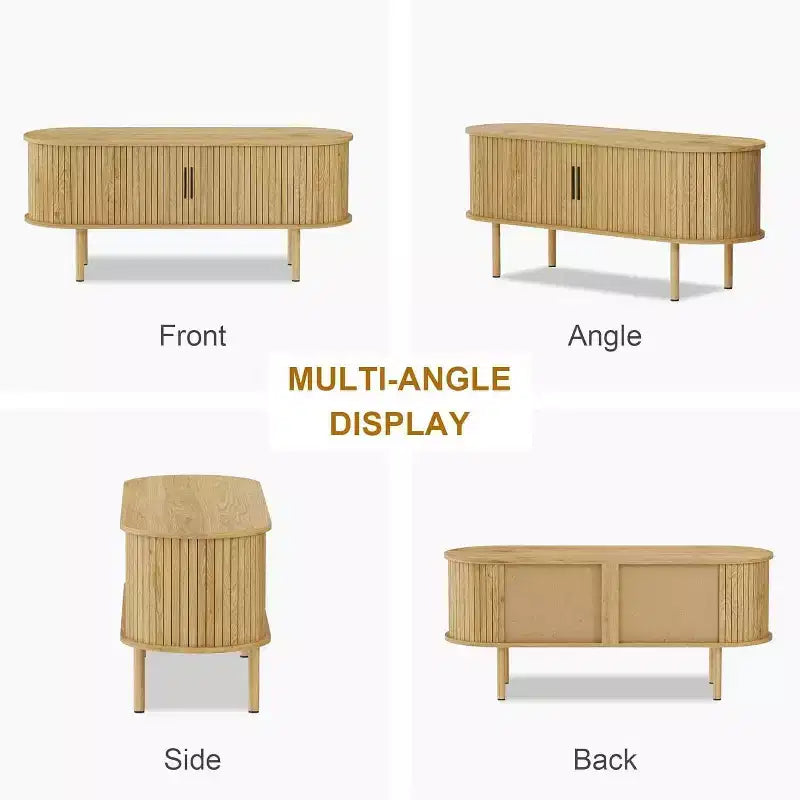 Meuble TV de 120 cm, Meuble TV Moderne avec Portes Coulissantes et Rangement, pour Salon et Chambre