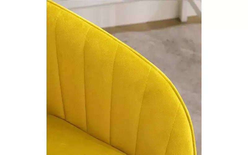 Chaise de bureau ergonomique de luxe, Fauteuil de bureau en velours avec piètement en métal plaqué or, Chaise de vanité pivotante réglable