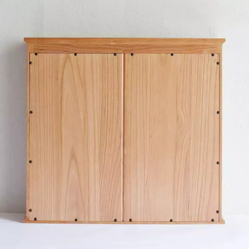 Meuble de rangement vintage en bois de cerisier massif avec casiers, étagères de cuisine à poser avec niches cintrées pour épices ou tasses à thé