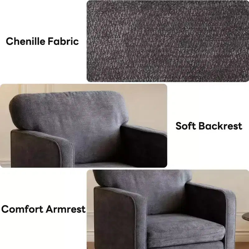 Fauteuil de lecture moderne avec accoudoir et dossier, chaise confortable avec cadre en bois pour salon, salle d'attente, salle de réception
