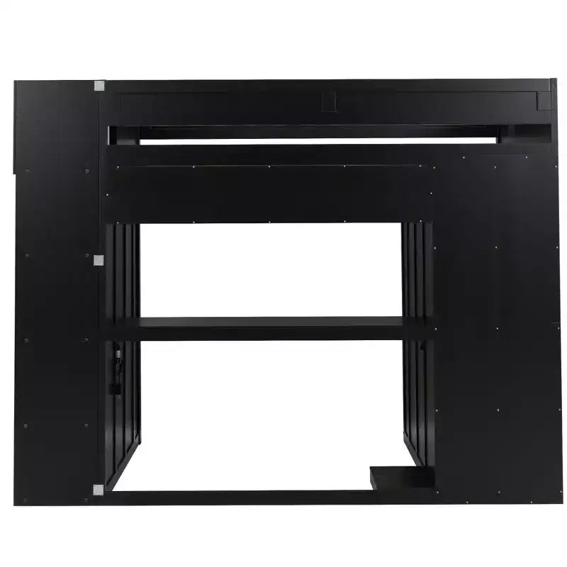 Lit mezzanine de jeu double/complet avec bureau et escalier de rangement, lit mezzanine en bois massif avec lumières LED, armoire et étagères, lit de jeu peu encombrant