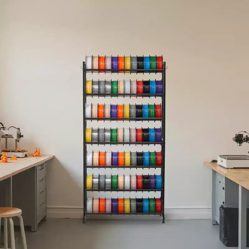 Support de rangement robuste pour filament d'imprimante 3D à 7 niveaux, étagères pour bobines de filament (support seul), noir