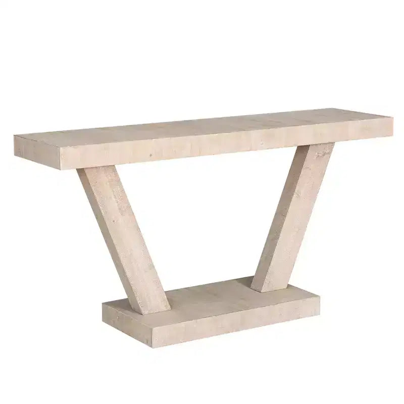 60" Vintage Distressed Wood Console Table with 2-Tier Storage Cabinet