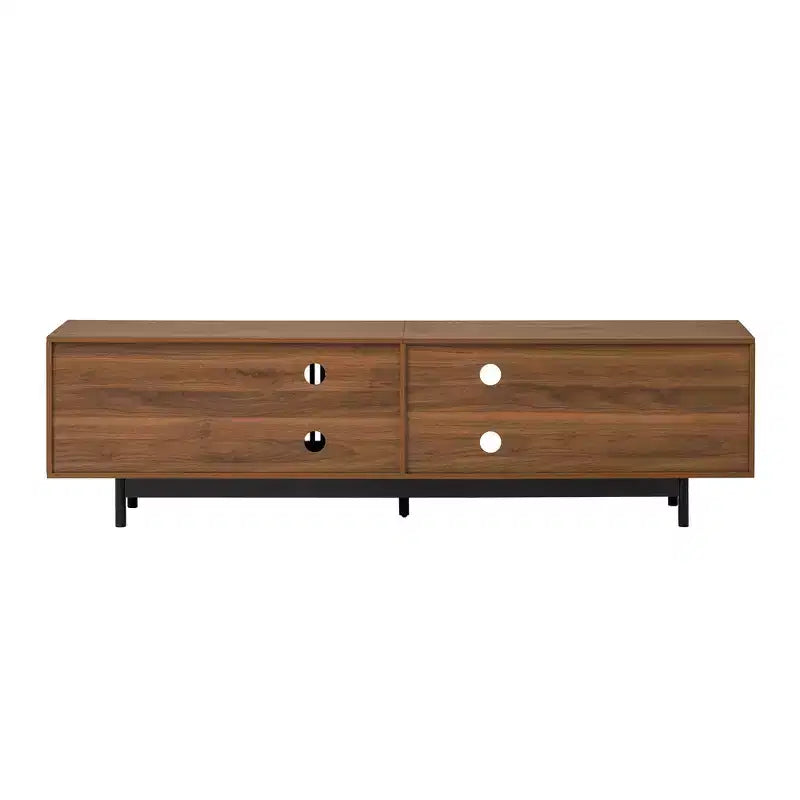 78" Modern TV Stand for 85" TVs with Deep Drawers, Cable Management — Walnut