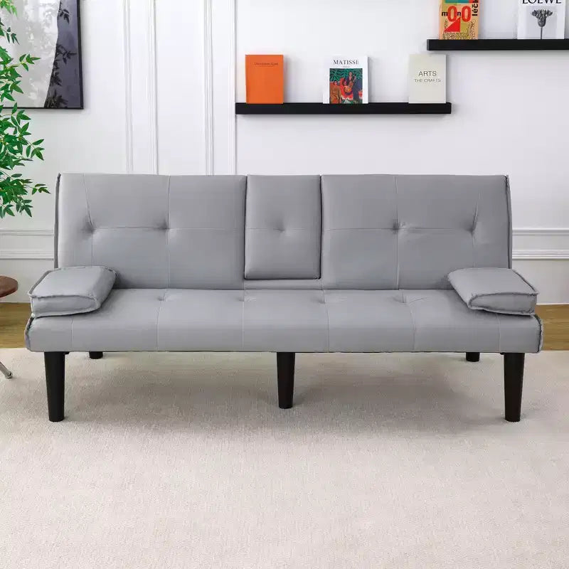 Canapé-lit convertible moderne de 170 cm avec porte-gobelet, canapé-lit pour petits espaces, appartements et bureaux