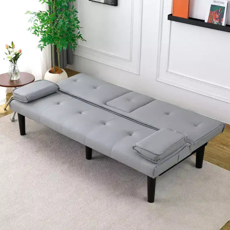 Canapé-lit convertible moderne de 170 cm avec porte-gobelet, canapé-lit pour petits espaces, appartements et bureaux