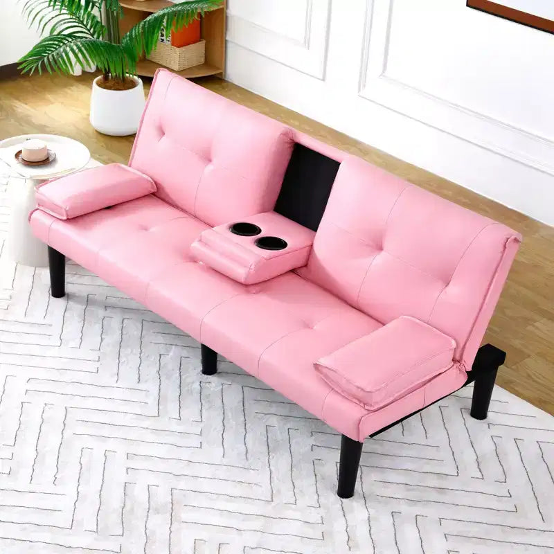 Canapé-lit convertible moderne de 170 cm avec porte-gobelet, canapé-lit pour petits espaces, appartements et bureaux
