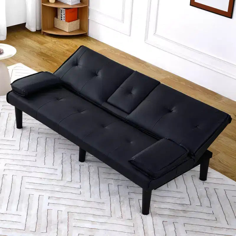 Canapé-lit convertible moderne de 170 cm avec porte-gobelet, canapé-lit pour petits espaces, appartements et bureaux
