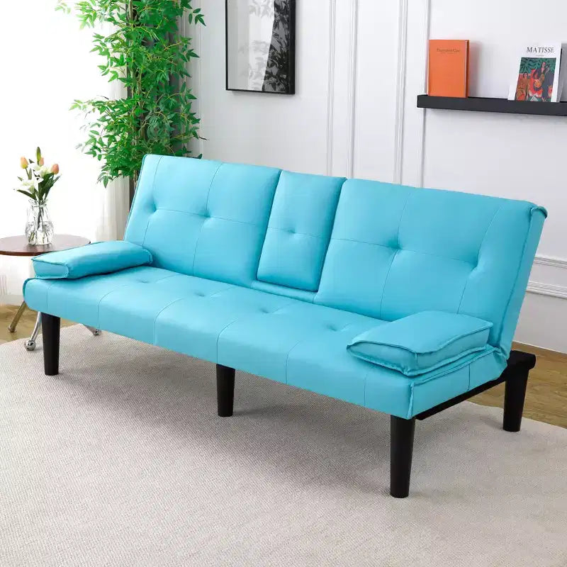 Canapé-lit convertible moderne de 170 cm avec porte-gobelet, canapé-lit pour petits espaces, appartements et bureaux