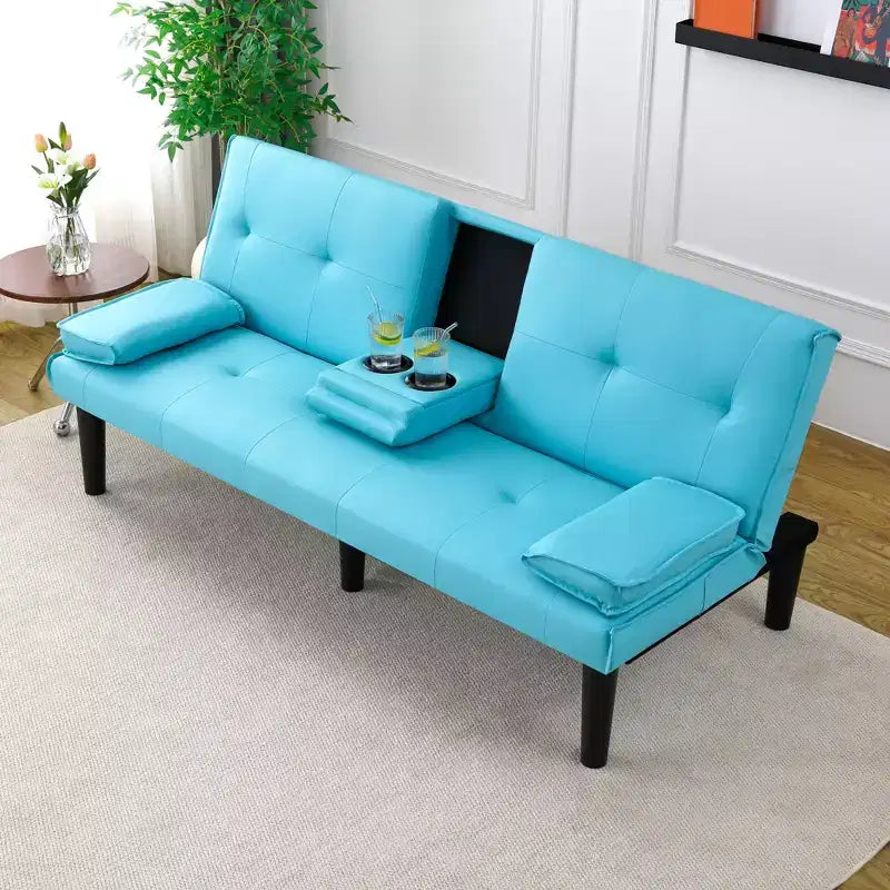 Canapé-lit convertible moderne de 170 cm avec porte-gobelet, canapé-lit pour petits espaces, appartements et bureaux