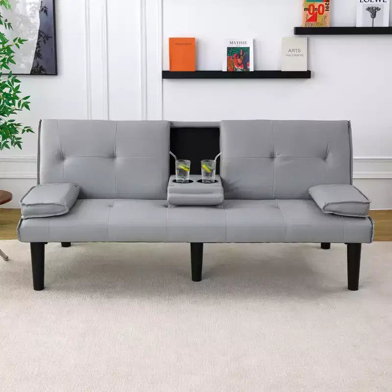 Canapé-lit convertible moderne de 170 cm avec porte-gobelet, canapé-lit pour petits espaces, appartements et bureaux