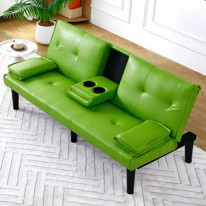 Canapé-lit convertible moderne de 170 cm avec porte-gobelet, canapé-lit pour petits espaces, appartements et bureaux