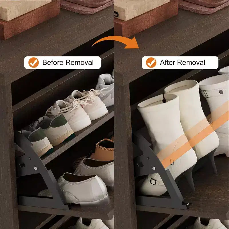 Meuble à chaussures avec 4 tiroirs basculants, organisateur de chaussures moderne et étroit avec étagères réglables, meuble à chaussures pour entrée, salon, couloir