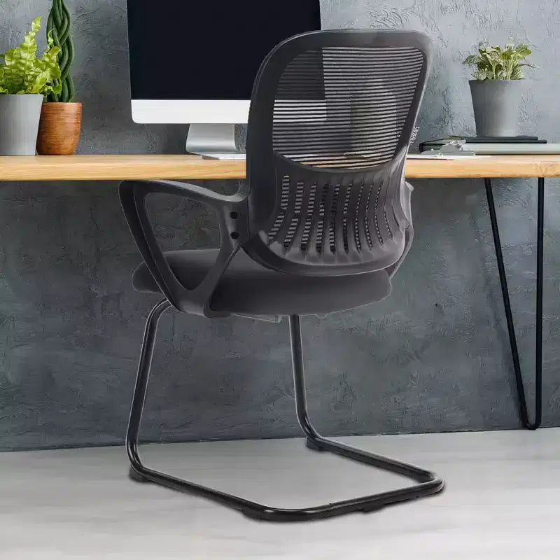Chaise de bureau ergonomique avec assise rembourrée, chaise gamer avec accoudoirs et soutien lombaire, chaise d'ordinateur pour salle de lecture, noir