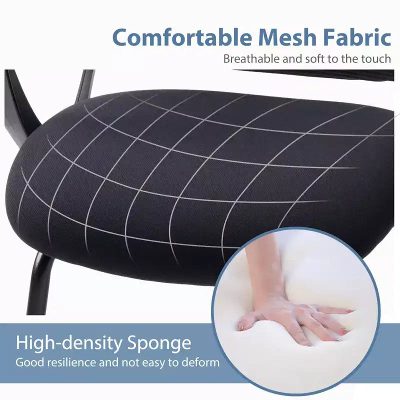 Chaise de bureau ergonomique avec assise rembourrée, chaise gamer avec accoudoirs et soutien lombaire, chaise d'ordinateur pour salle de lecture, noir