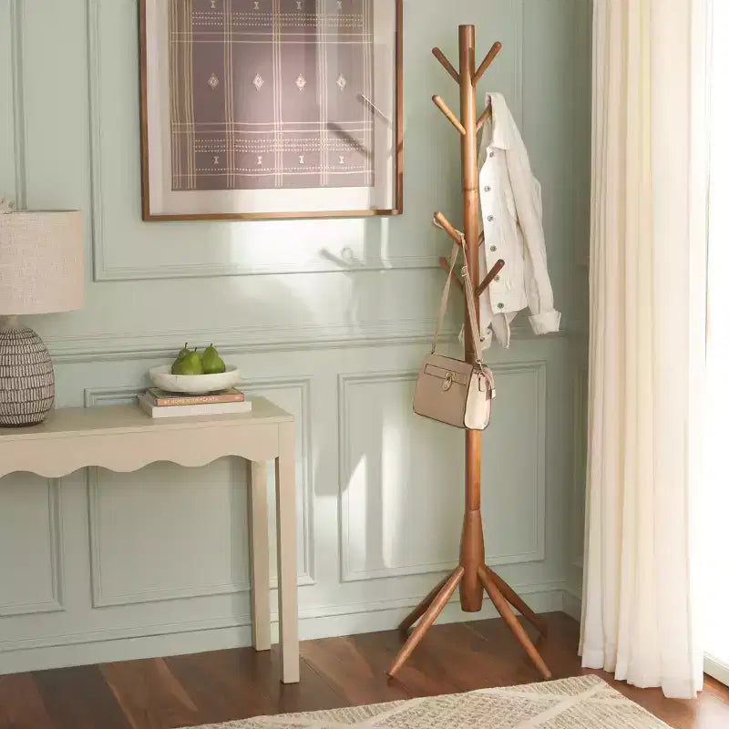 Porte-manteau sur pied avec crochets multiples pour entrée et chambre à coucher