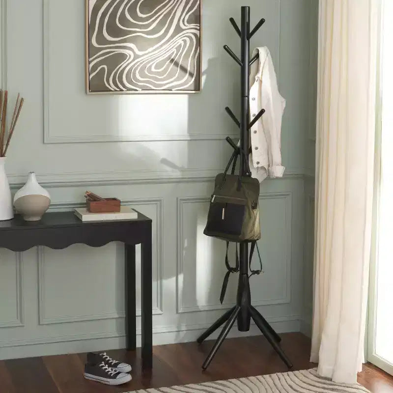 Porte-manteau sur pied avec crochets multiples pour entrée et chambre à coucher