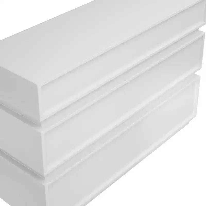 Commode 6 tiroirs de 43 pouces, style moderne sans poignée avec grand espace de rangement pour chambres et salons, blanc