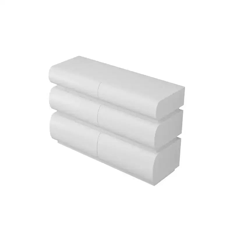 Commode 6 tiroirs de 43 pouces, style moderne sans poignée avec grand espace de rangement pour chambres et salons, blanc