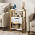 Table basse en bois avec étagère inférieure, table de salon rectangulaire avec rangement