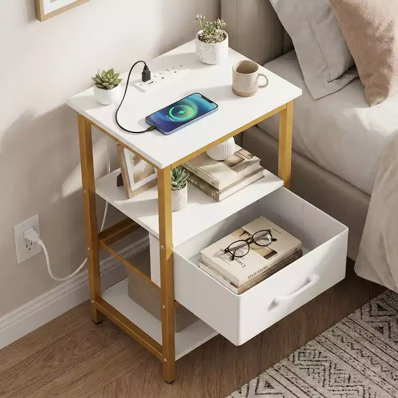 Table basse en bois avec étagère inférieure, table de salon rectangulaire avec rangement