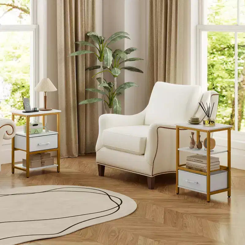 Table basse en bois avec étagère inférieure, table de salon rectangulaire avec rangement