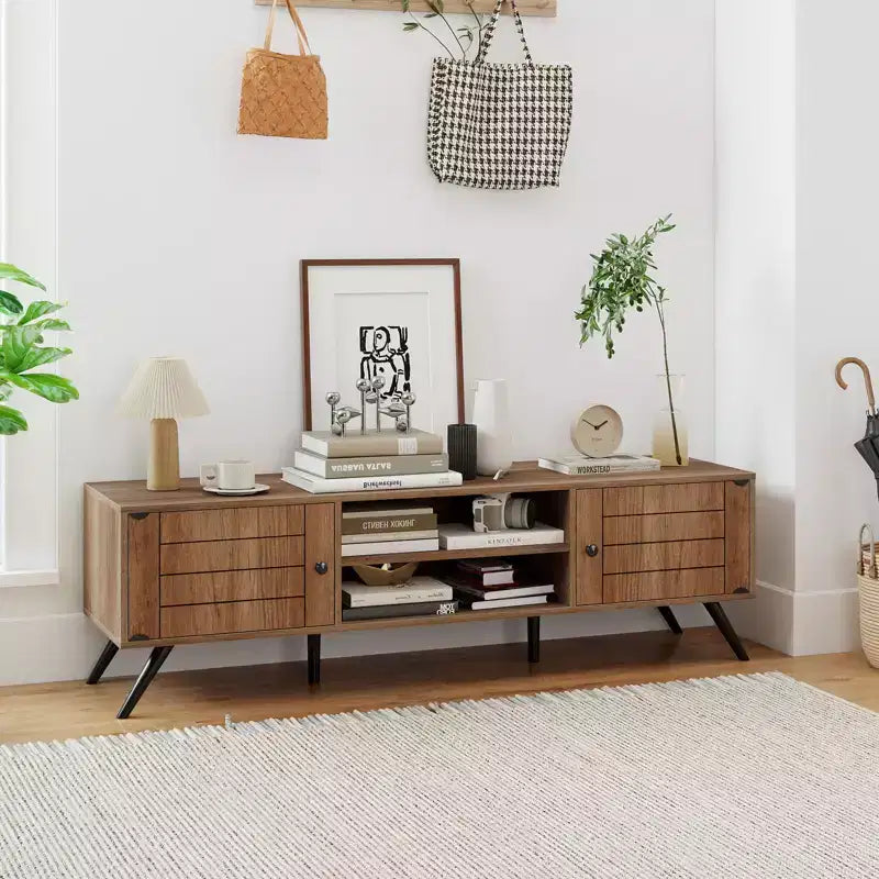 Commode Double 6 Tiroirs, Grande Commode avec Cadre en Bois pour Chambre à Coucher