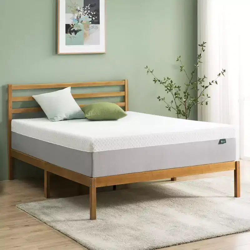 Cadre de lit plateforme Queen Size avec tête de lit, lit rembourré avec support à lattes en bois