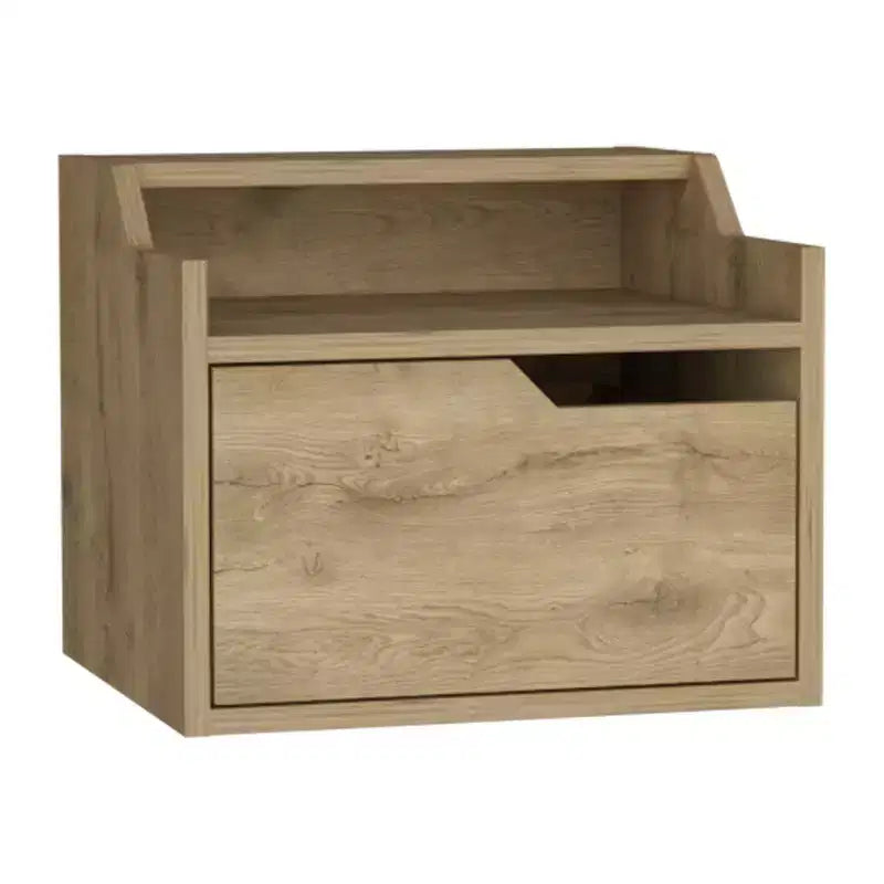 Commode à 3 tiroirs avec miroir, commode de chambre avec cadre en bois