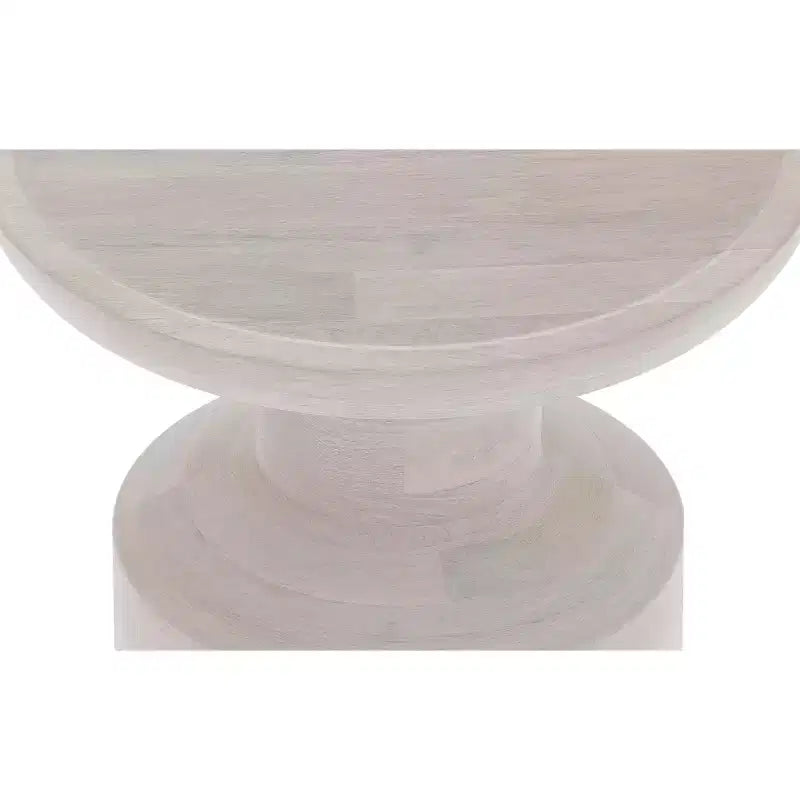 16" Round Solid Mango Wood Boho Accent Table — Assembled, Blue