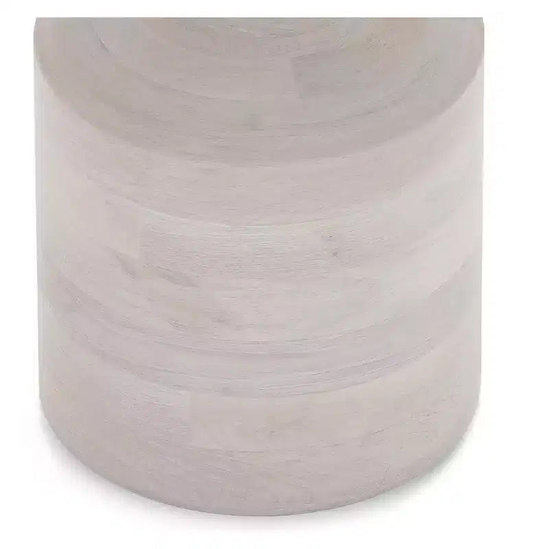 16" Round Solid Mango Wood Boho Accent Table — Assembled, Blue