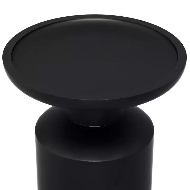 16" Round Solid Mango Wood Boho Accent Table — Assembled, Blue