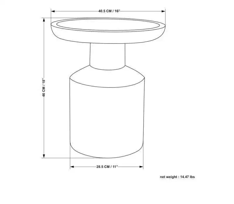 16" Round Solid Mango Wood Boho Accent Table — Assembled, Blue