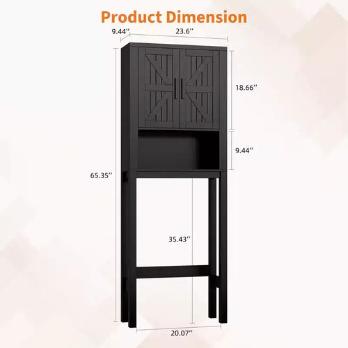 Étagère de toilettes de 60 cm de large avec meuble de rangement au-dessus des toilettes, organisateur d'étagères de salle de bain avec dispositif anti-basculement, meuble autonome peu encombrant
