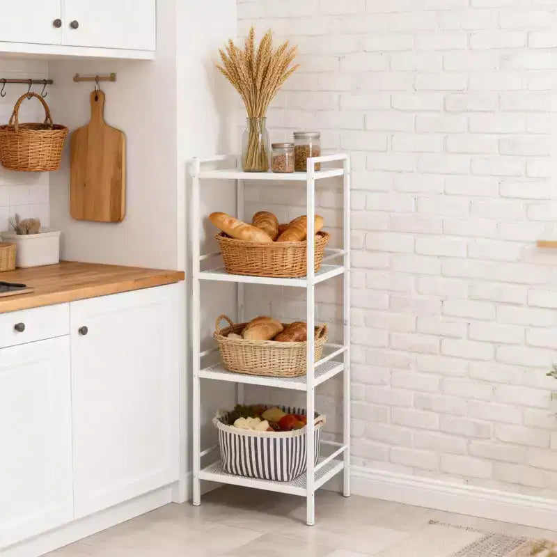 3/4-Tier Freestanding Ladder Shelf Organizer — Metal Storage Rack for Any Room