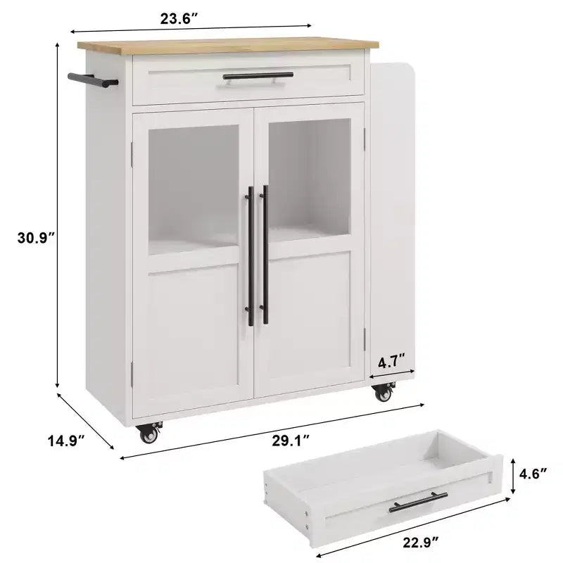 Kitchen Island with Storage, Kitchen Storage Island with Spice Rack and Drawer, 360 Rolling Kitchen on Wheels, for Home, Dining Room