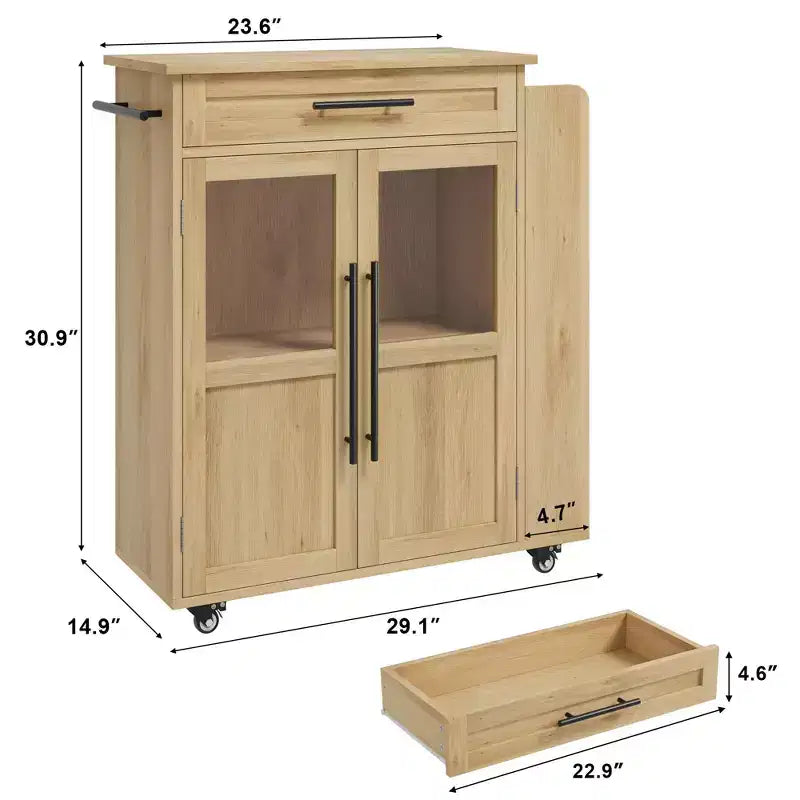 Kitchen Island with Storage, Kitchen Storage Island with Spice Rack and Drawer, 360 Rolling Kitchen on Wheels, for Home, Dining Room
