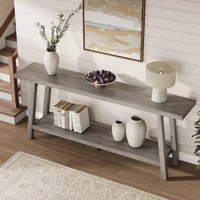 Extra Long Console Table for Living Room - Modern Brown Entryway Sofa Table - Sleek Rectangular Accent Furniture - Sturdy Design - 70.87 Inches