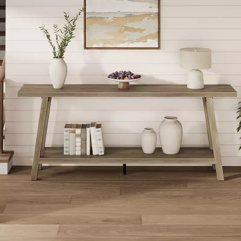 Extra Long Console Table for Living Room - Modern Brown Entryway Sofa Table - Sleek Rectangular Accent Furniture - Sturdy Design - 70.87 Inches