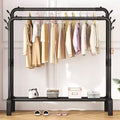 Heavy-Duty Double Rail Garment Rack with 3-Tier Design & Bottom Shelf