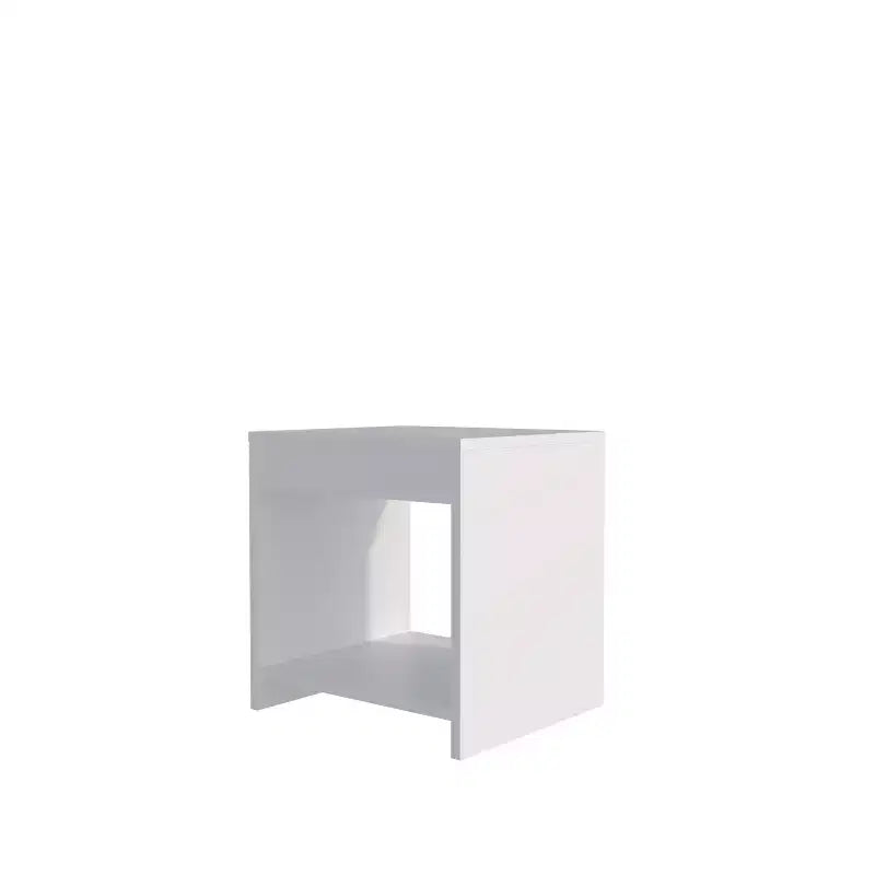 Nightstand with Open Storage Shelf — White, 16.5"H x 15.7"W x 13.9"D