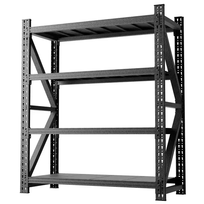 Heavy Duty Metal Adjustable Garage Shelves, Industrial Shelving Unit, Steel Storage Rack for Warehouse, Black