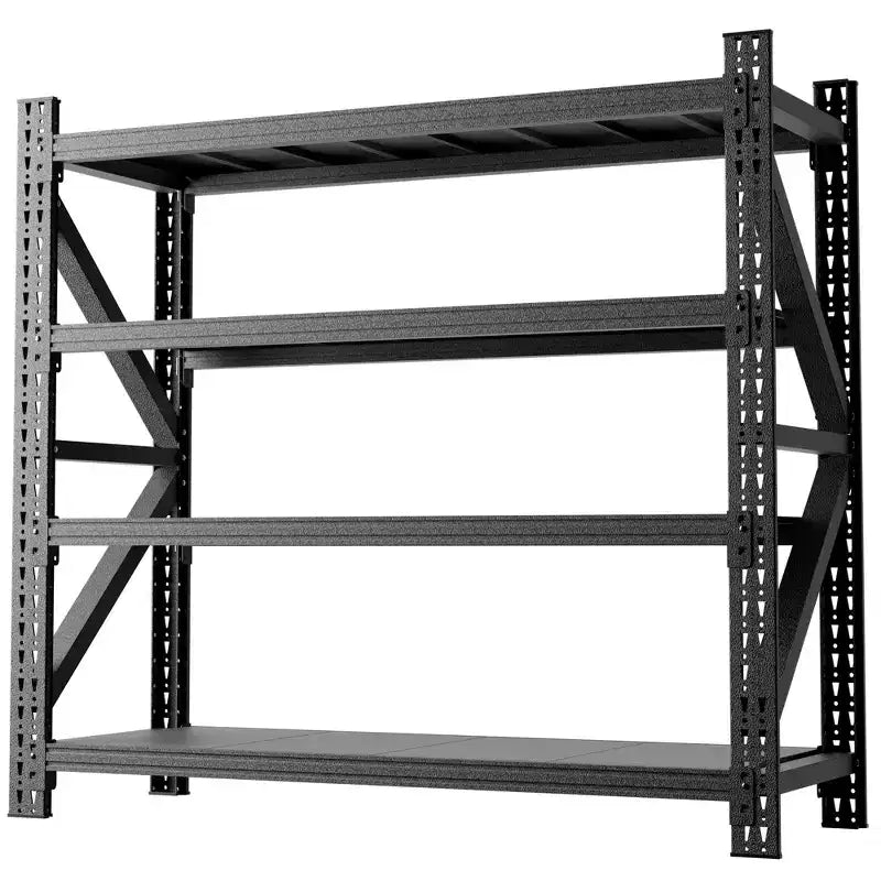 Heavy Duty Metal Adjustable Garage Shelves, Industrial Shelving Unit, Steel Storage Rack for Warehouse, Black