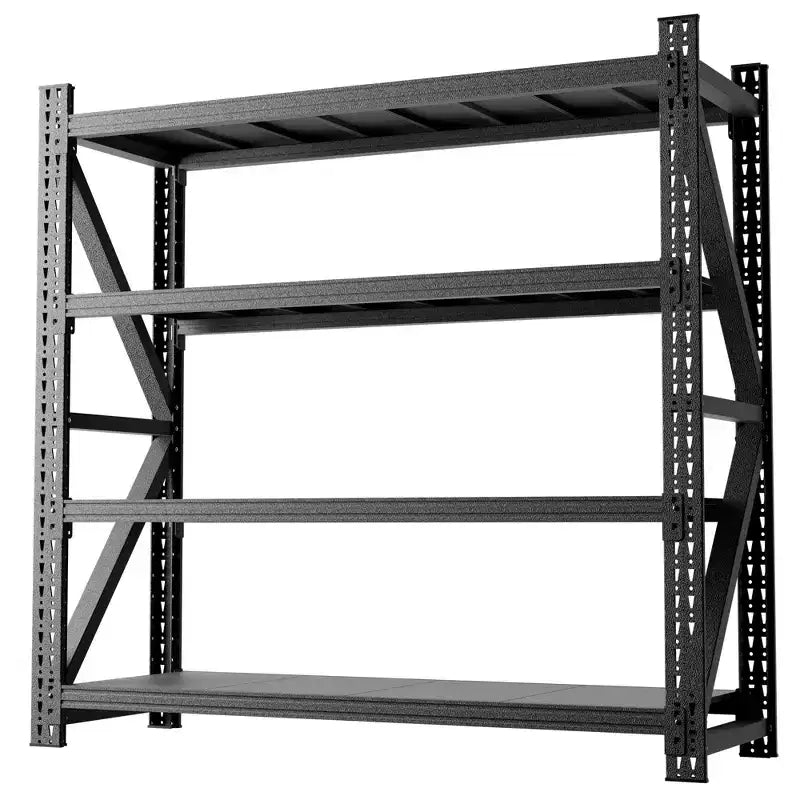 Heavy Duty Metal Adjustable Garage Shelves, Industrial Shelving Unit, Steel Storage Rack for Warehouse, Black