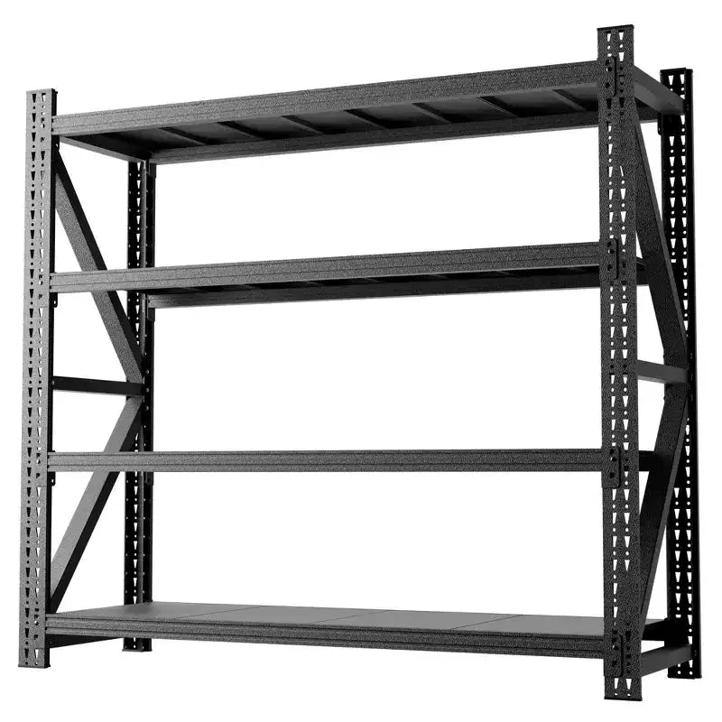 Heavy Duty Metal Adjustable Garage Shelves, Industrial Shelving Unit, Steel Storage Rack for Warehouse, Black
